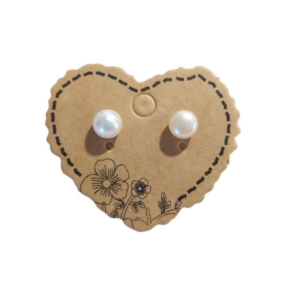 Freshwater Cream Pearl Stud Earrings 925 Sterling Silver Posts Women Girls Gift